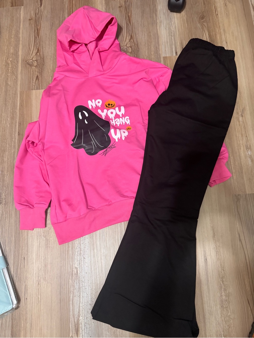 Kids Pink Graphic Hoodie - No You Hang Up